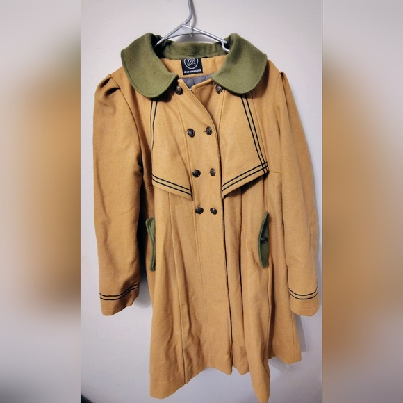 Women's Size Large Charlotte Wool Coat In Camel By Dear Creatures - Picture 1 of 6